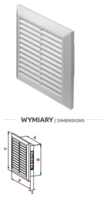 Kratka wentylacyjna Awenta Classic biała T70 200x200mm 
