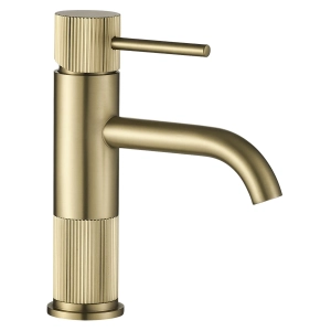 Bateria umywalkowa  Rea Lungo  Stripe szczotkowane złoto- kod rabatowy REA5