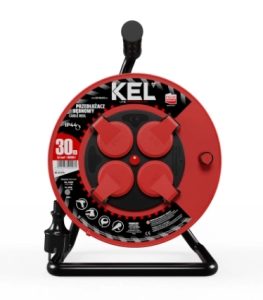 Przedłużacz bębnowy IP44 guma 3x1,0mm2 30m Kel