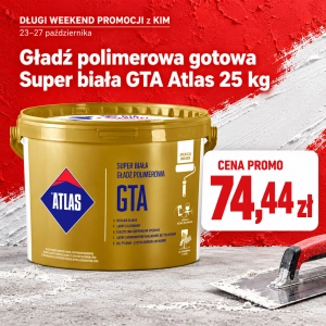 Gładź polimerowa gotowa Super biała GTA Atlas 25 kg
