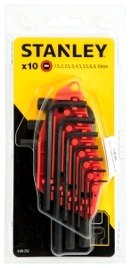 Zestaw kluczy imbusowych Stanley HEX 10 szt 1,5-10 mm