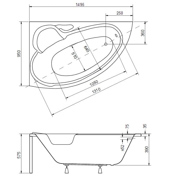 Wanna narożna Besco Bianka 150