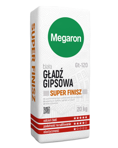 Gładź gipsowa biała Gt-120 Super Finisz Megaron 20 kg