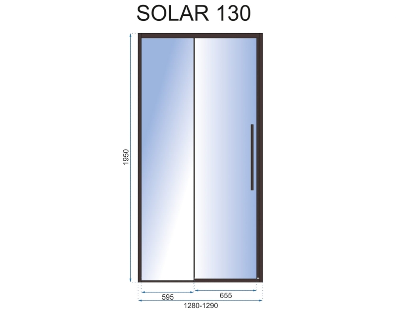 Drzwi prysznicowe Rea Solar Black Mat 140