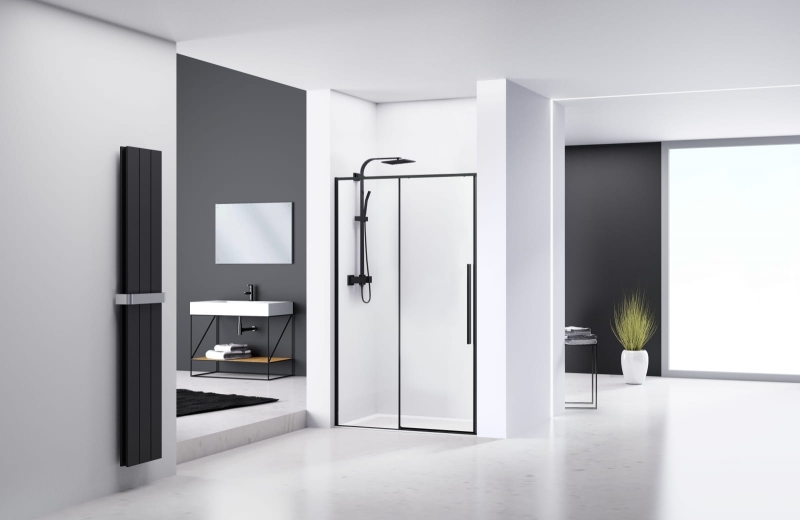 Drzwi prysznicowe Rea Solar Black Mat 140